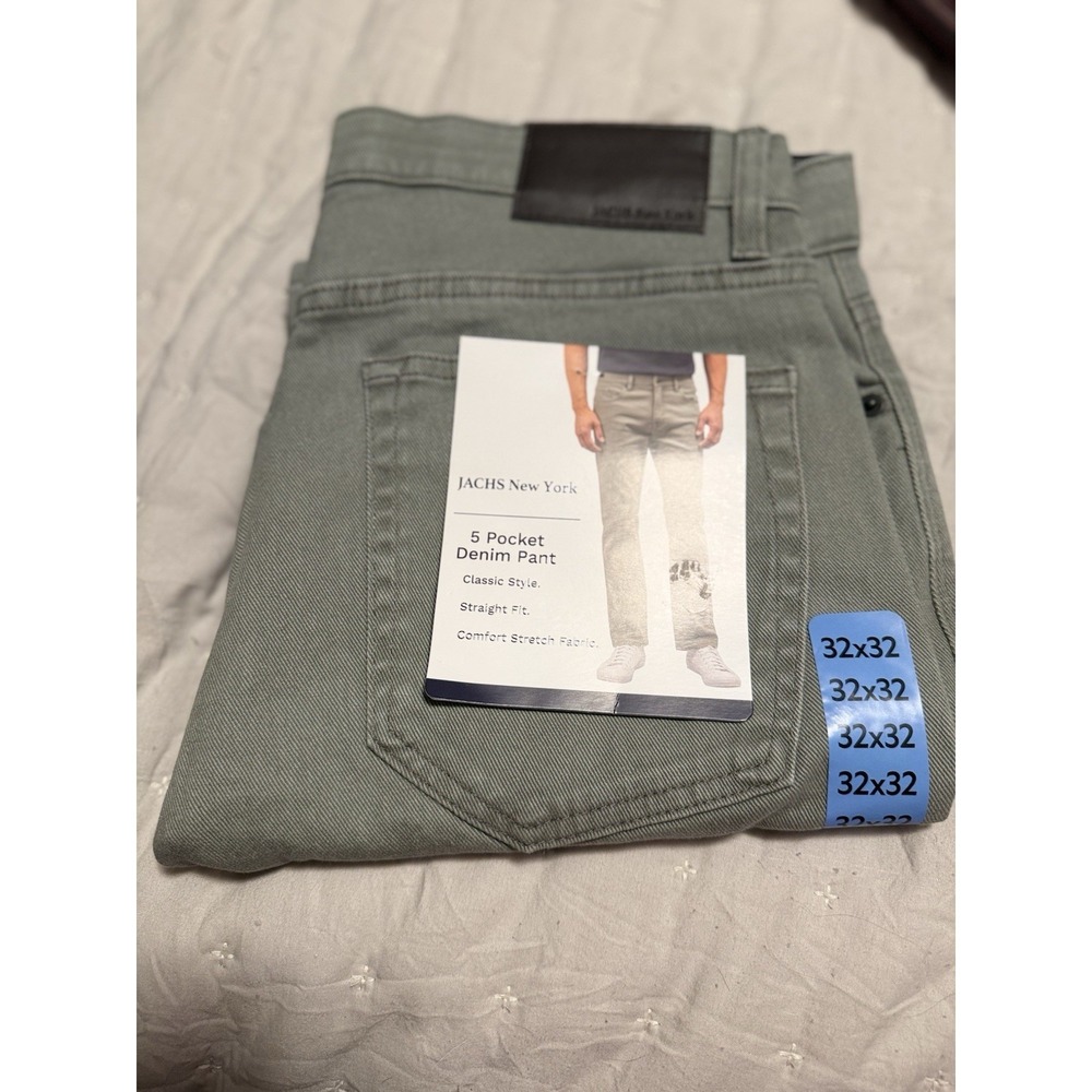 Jachs New York Men's 36x32 Green Straight Leg Mid Rise 5-Pocket Pants‎ New